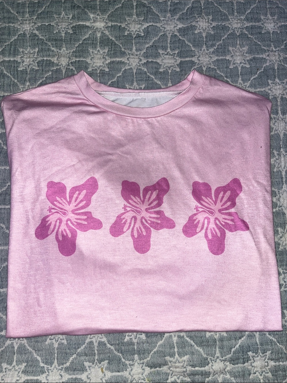Pink Floral oversized Graphic Tee